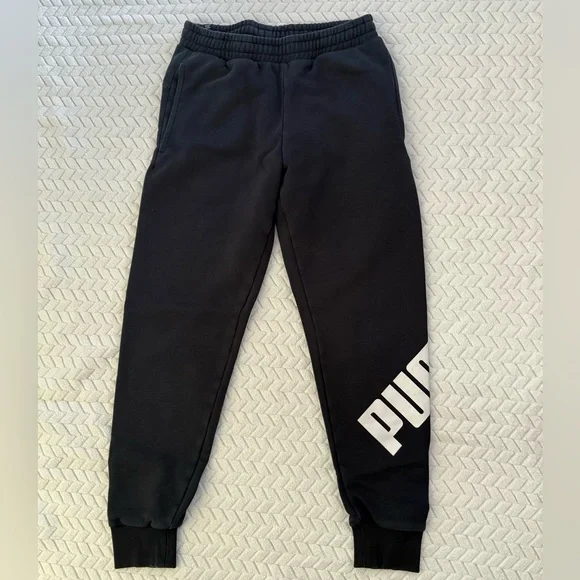 Puma Black Sweatpants with White Branding - Picture 8 of 8